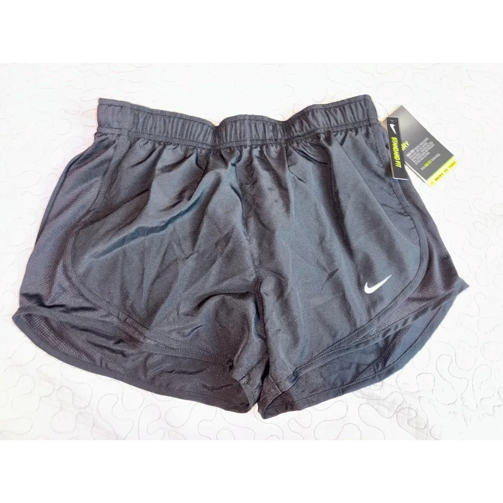 Nike Womens Dri-FIT Running Shorts Black Standard Fit Size Small